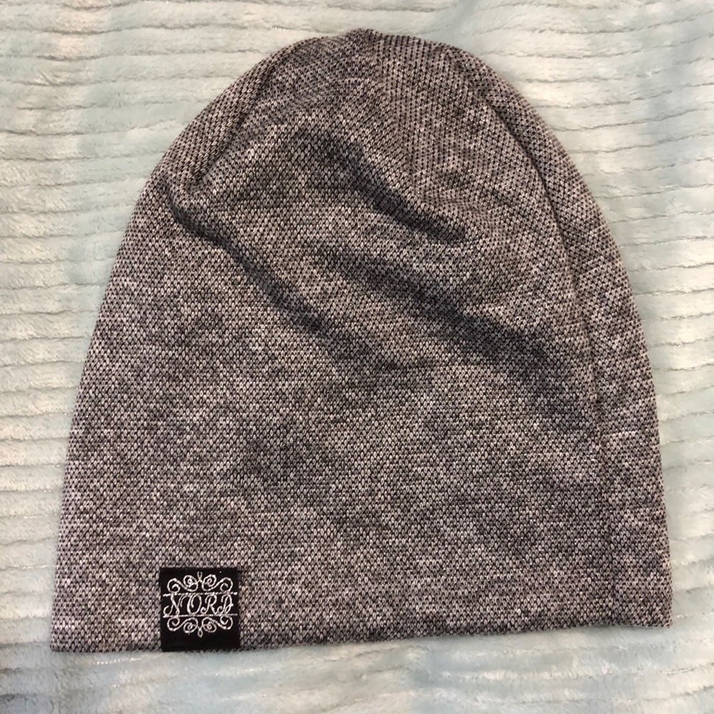 Super warm grey metallic beanie